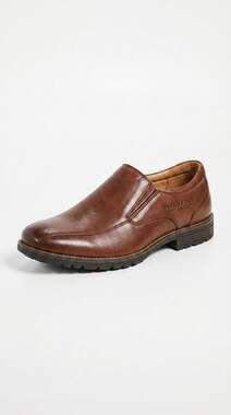 Deer Stags Men's 902 Collection Dark Brown Leather Slip-On Dress Shoes